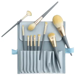 Makeup Brushes 10 Pcs Set,Professional Makeup Kit,Make up Brush Foundation Brush Eyebrow Eyeshadow Brush Contour Blush Concealer Powder Brush with Case (Blue)