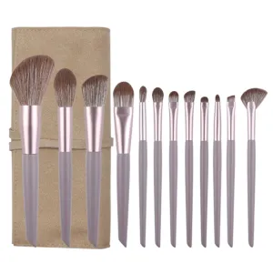 Makeup Brushes 10 Pcs Set,Professional Makeup Kit,Make up Brush Foundation Powder Brush Eyebrow Eyeshadow Brush Contour Blush Concealer Brush with Case (Khaki)
