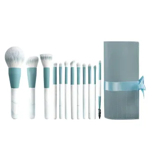 Makeup Brushes 12 Pcs Set,Professional Makeup Kit,Make up Brush Foundation Powder Brush Eyebrow Eyeshadow Brush Contour Concealer Brush with Organizer Bag (Blue)