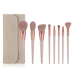 Makeup Brushes 8 Pcs Set,Professional Makeup Kit,Make up Brush Foundation Powder Brush Eyebrow Eyeshadow Brush Contour Concealer Brush with Organizer Bag (Khaki)
