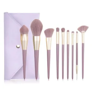 Makeup Brushes 9 Pcs Set,Professional Makeup Kit,Make up Brush Foundation Powder Brush Eyebrow Eyeshadow Brush Contour Concealer Brush with Storage Case (Purple)