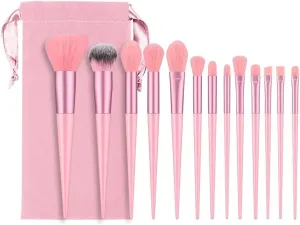 Makeup Brushes Sets 13Pcs Soft Fluffy Makeup Brushes Set for Cosmetics Foundation Blush Powder Eyeshadow Blending Makeup Brush Beauty Tool(13Pcs-Velvet bag-02)