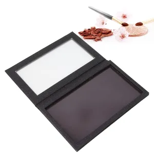 Makeup Palette Empty Magnetic Eyeshadow Lipstick Storage Pan, Empty Makeup Eyeshadow Lipstick Blush Powder Organizer, Portable PU Makeup Palette with Clear Top 8.07 x 4.88in