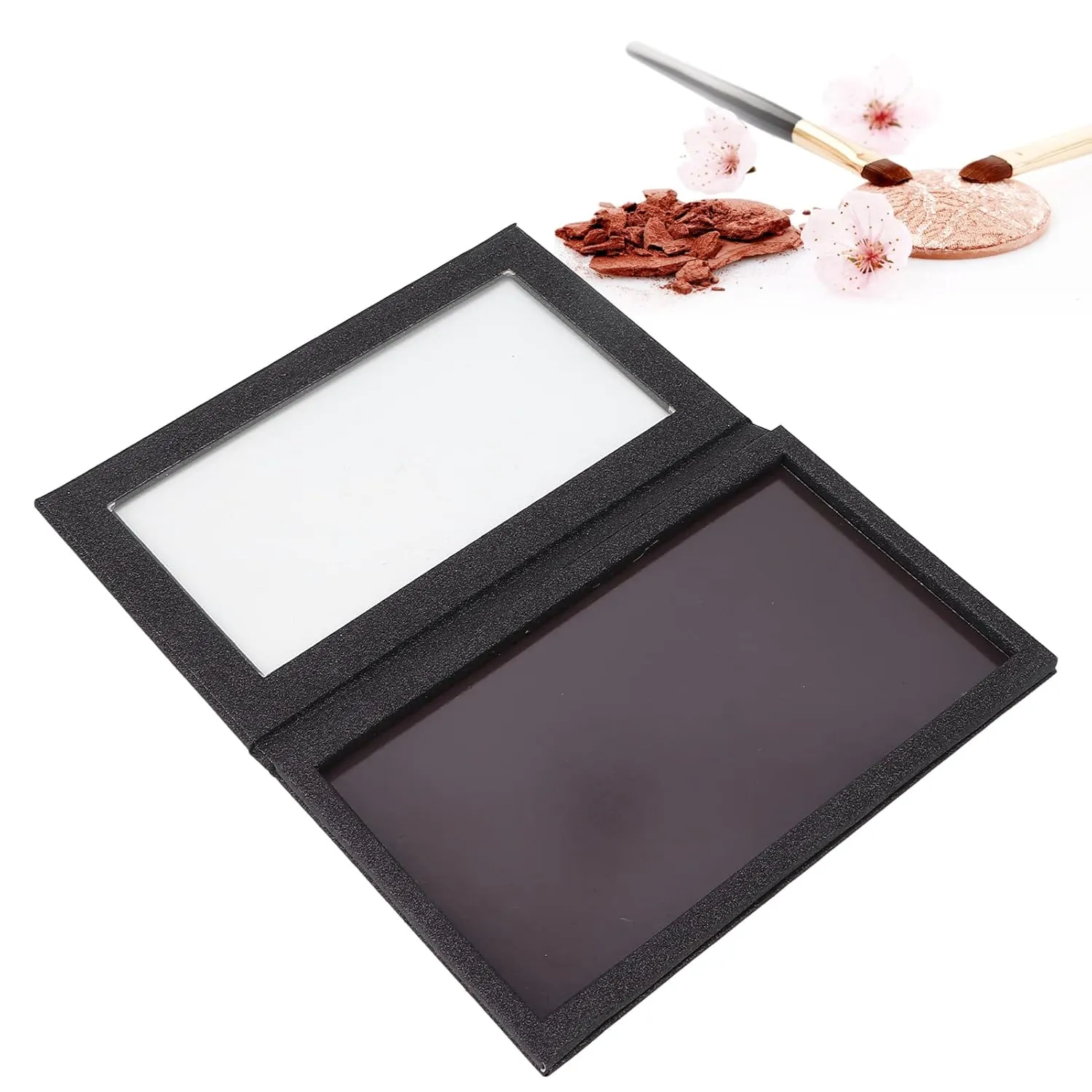 Makeup Palette Empty Magnetic Eyeshadow Lipstick Storage Pan, Empty Makeup Eyeshadow Lipstick Blush Powder Organizer, Portable PU Makeup Palette with Clear Top 8.07 x 4.88in