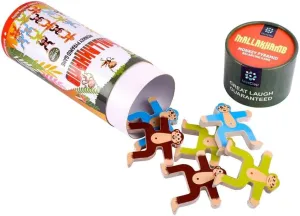 Mallakhamb Educational Balancing Stacking Blocks Monkey Wooden Stacking Acrobatic Troupe Interlock Preschool Toys Balancing Games