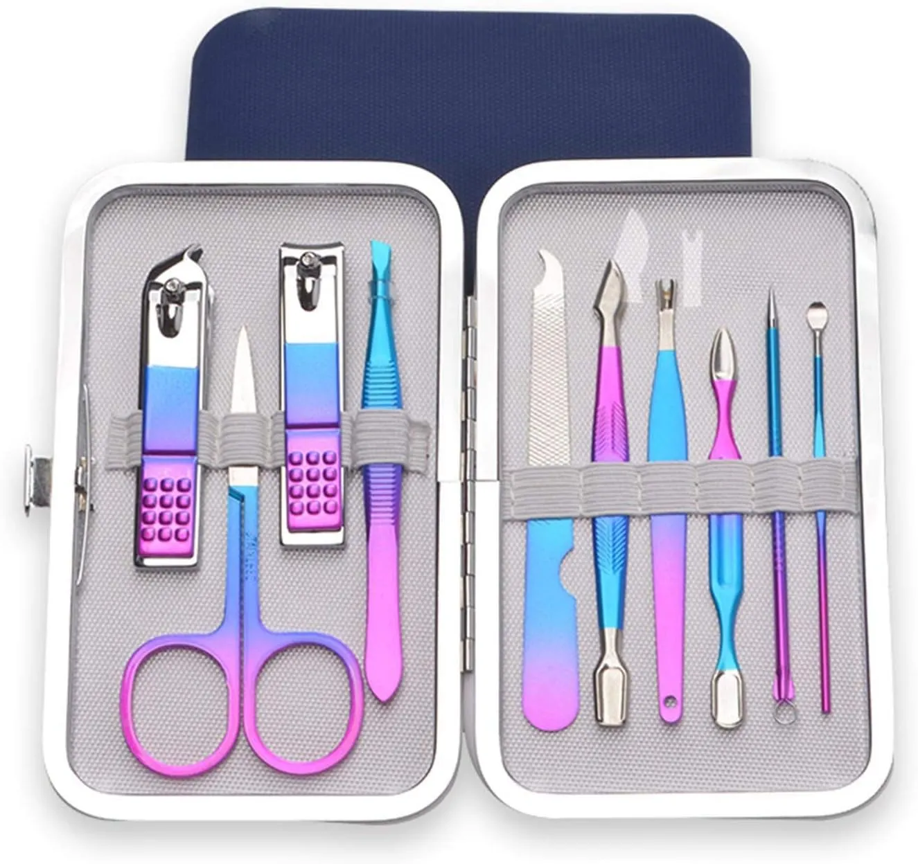 Manicure Kit, 10 in 1 Professional Stainless Steel Nail Clippers with Luxurious Case,Pedicure Set,Grooming Kit for Men,Portable Finger Nail Clippers Adult for Women and Men