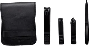 Manicure Kit Mini Personal Care Set Portable Nail Clippers 3 Pieces Built in Nail File Black Travel Ladies Men Nail Clippers Kit