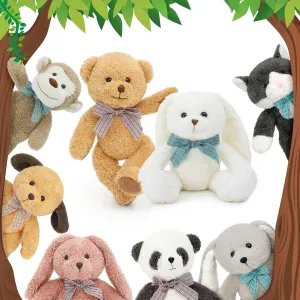 MaoGoLan 13 inch Stuffed Animals Bulk, 8 Pack Assorted Animals Plush Toy Set with Teddy Bear, Dog, Cat, Panda, Monkey & Bunnies for Kids, Baby Shower Decorations Party Favors