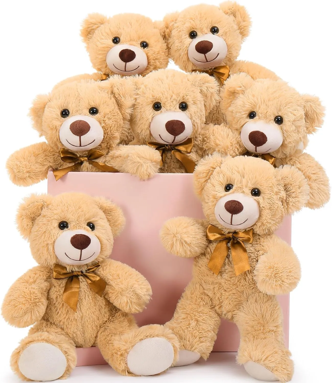 MaoGoLan 3 Pieces Bulk Soft Small Stuffed Animals, 13.5" Cuddly Mini Teddy Bears Centerpiece, Baby Shower, Wedding, Party, Engagement