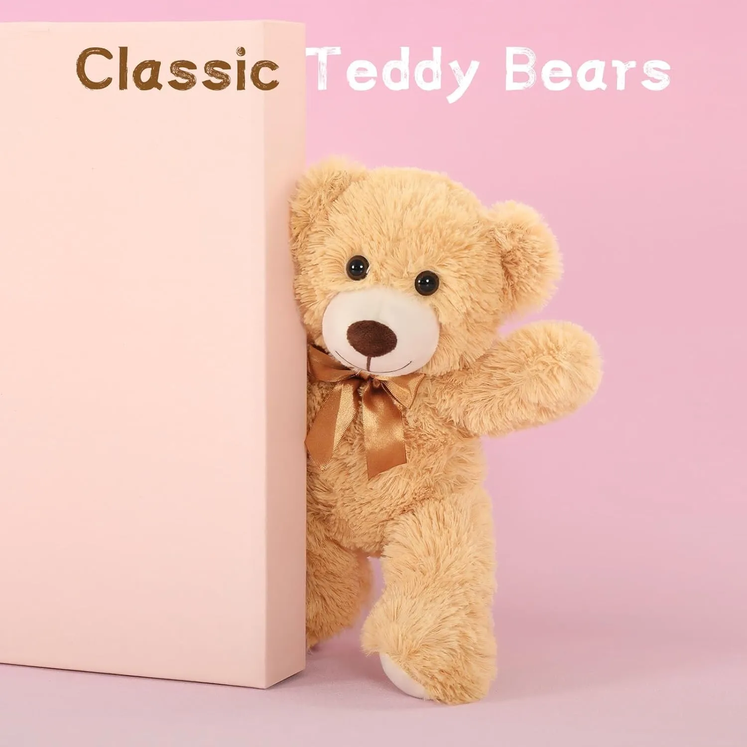 MaoGoLan 3 Pieces Bulk Soft Small Stuffed Animals, 13.5" Cuddly Mini Teddy Bears Centerpiece, Baby Shower, Wedding, Party, Engagement