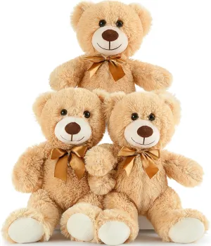 MaoGoLan 3 Pieces Bulk Soft Small Stuffed Animals, 13.5" Cuddly Mini Teddy Bears Centerpiece, Baby Shower, Wedding, Party, Engagement