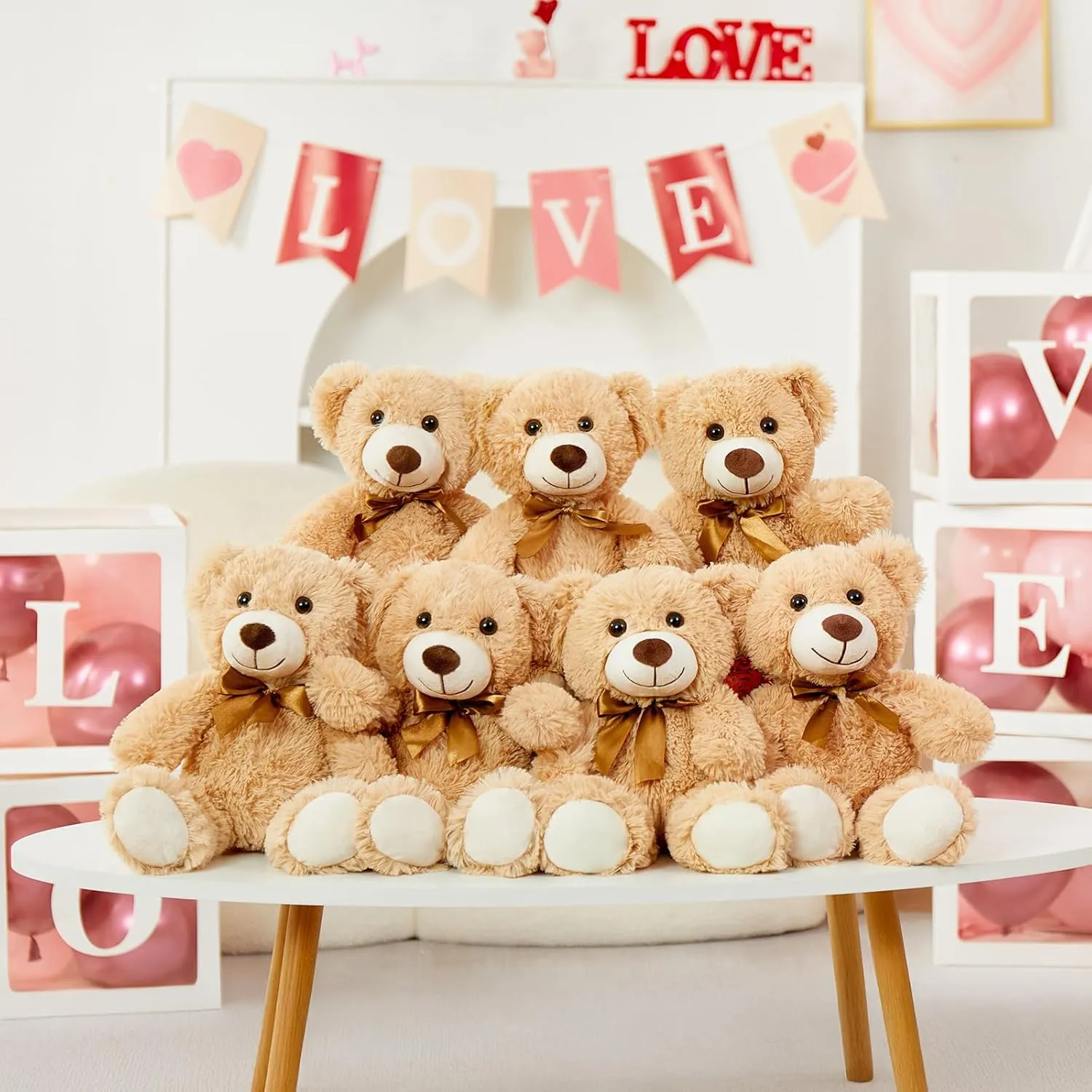 MaoGoLan Bulk Teddy Bear Baby Shower, 10 Packs Small Teddy Bear Stuffed Animals in Bulk,13.5" Small Stuffed Bears Plush for Wedding,Birthday,Christmas, Party Decorations