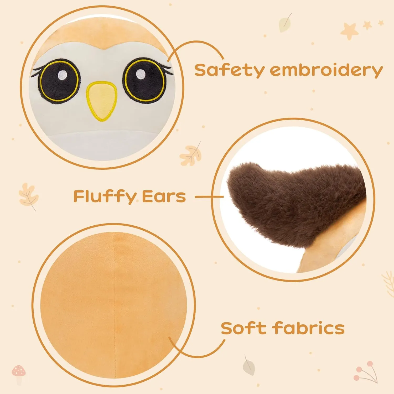 MaoGoLan Owl Stuffed Animals with Babies Inside,Ultra Soft Owl Plush Throw Pillow with 3 Adorable Baby Owls Plushie,Squishy Stuffed Collection Gift for Owl Lover,Kids,Teens,16"