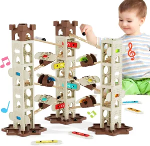 Marble Runs for Kids 6-8 with Music Pillars, STEM Toys with Marble Runs Music, Educational Learning Marbles Maze Track Toys for Kids Toddlers Age 6 7 8 9 10 11 12 Years Old Boys Girls Gift