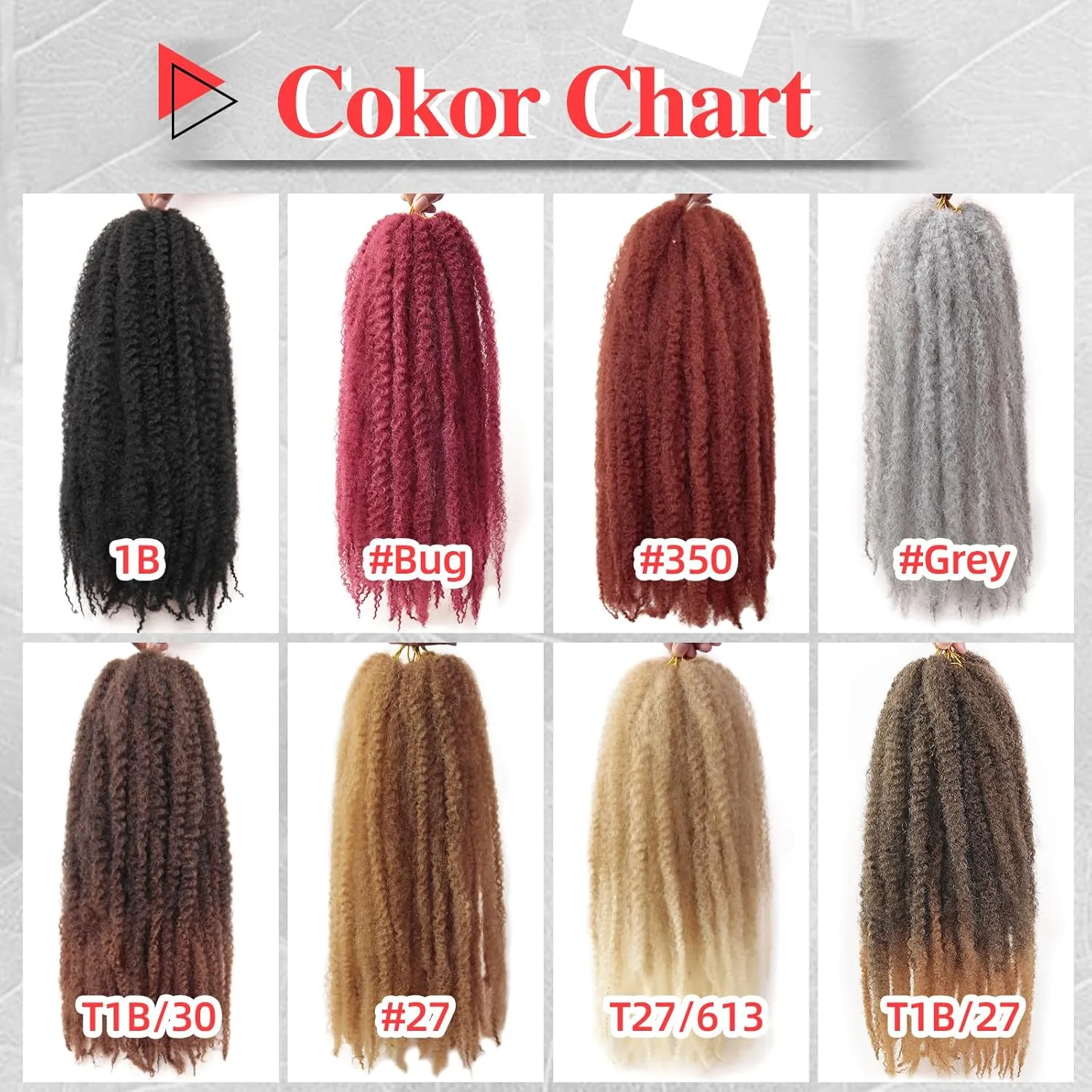Marley Twist Braiding Hair 18 Inch Red Marley Twist Hair 8 Packs Cuban Twist Hair Afro Kinky Curly Crochet Hair Synthetic Marley Hair Extensions (18 Inch(Pack of 8),#Bug)