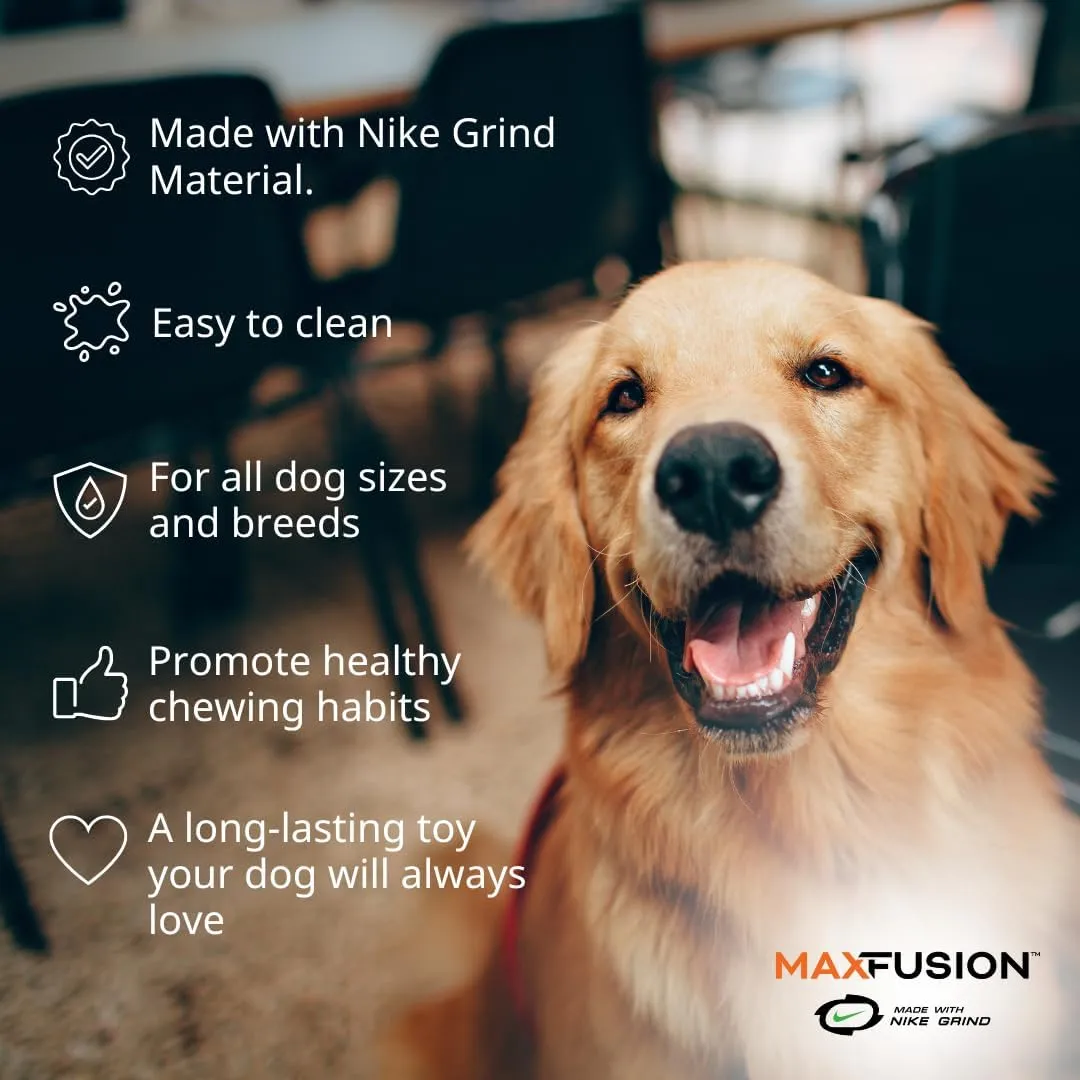 Max Fusion with Nike Grind, Arlee Spiro Football Treat Dispensing Dog Toy, Durable Dog Treat Toy, M