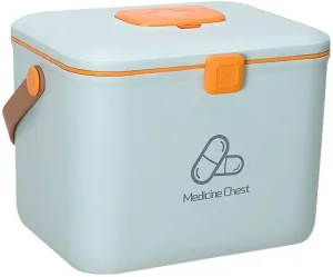 Medical First Aid Kit Storage Box, Large Plastic Organizer with Internal Layers, Hand Carry Pill Case for Home, Office, Clinic, Available in Blue, Pink, White(Pink)