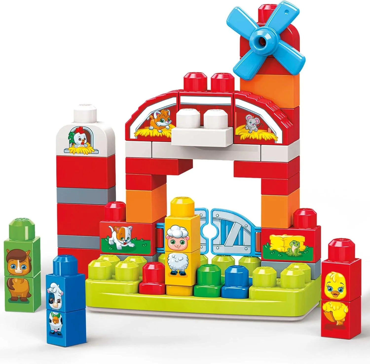Mega Mega Bloks Musical Farm - Building Block Set - 46 Pieces - Ages 1 to 5
