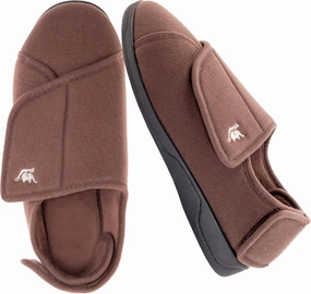 Men's Memory Foam Diabetic Slippers with Adjustable Closure, Extra Wide Comfy Warm Plush Fleece Arthritis Edema Swollen Diabetic House Shoes Machine Washable with Anti Slip Sole