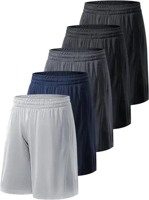 Men's Athletic Shorts with Pockets and Elastic Waistband Quick Dry Activewear Workout Shorts for Men
