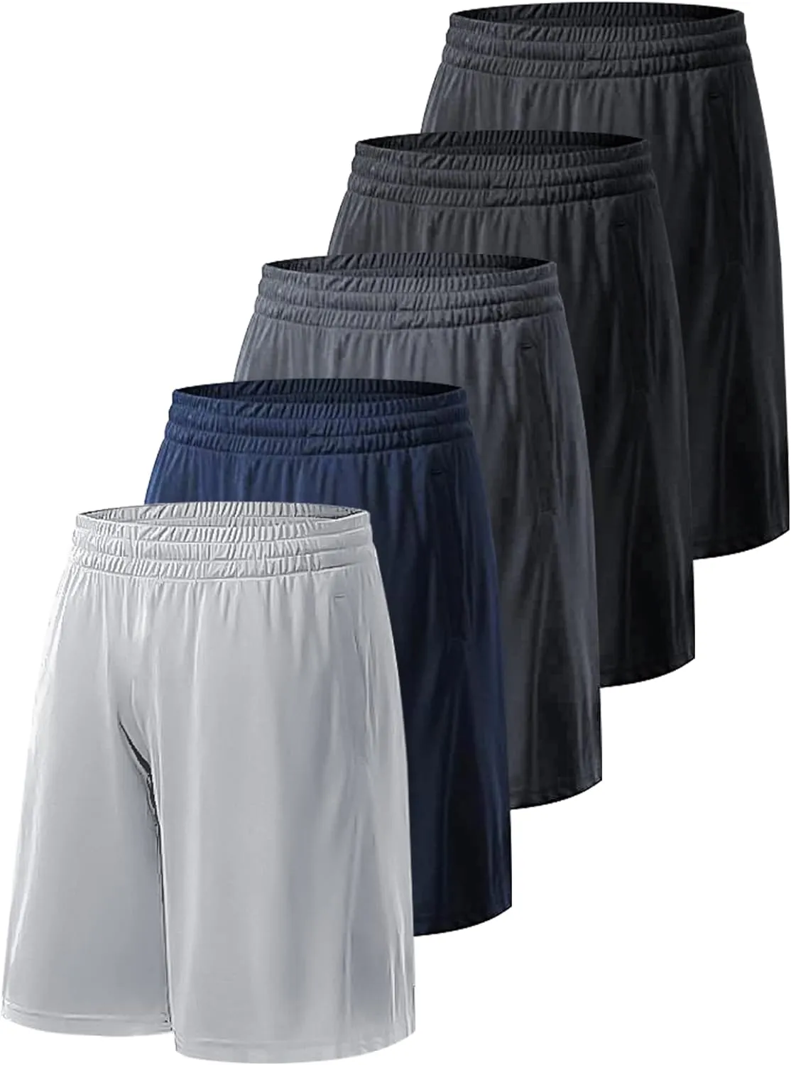 Men's Athletic Shorts with Pockets and Elastic Waistband Quick Dry Activewear Workout Shorts for Men