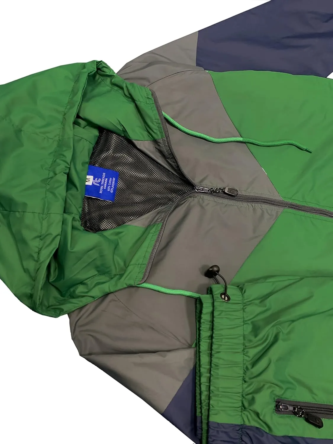 Men’s Colorful Hooded Windbreaker Sweatsuit Meshed Lined Nylon Water Repellent GYM Outfit