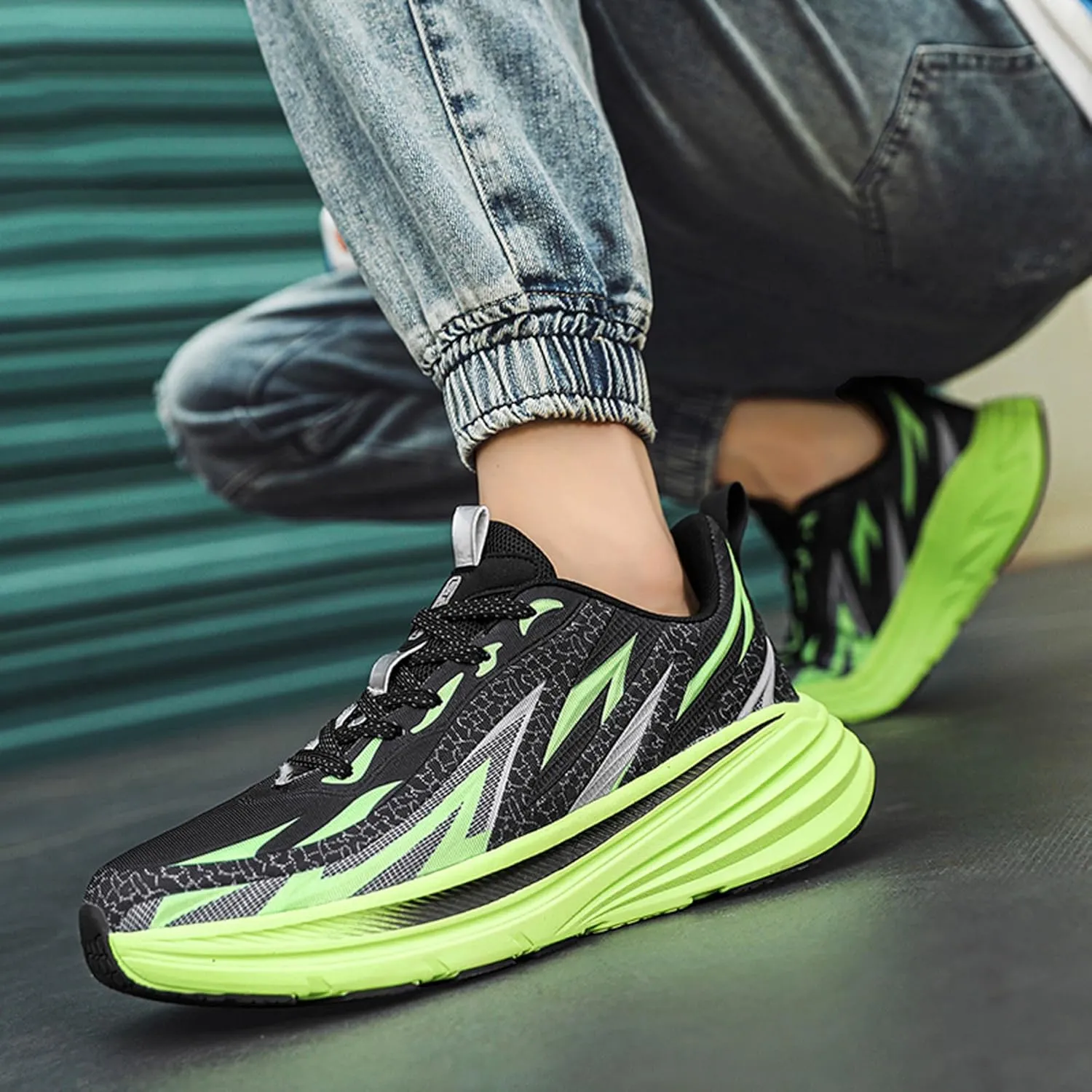 Men's High Top Lace Up Anti Slip Graffiti Basketball Shoes, Arch Support Casual Men's Breathable Running Shoes, Fitness Cushioning Training Shoes