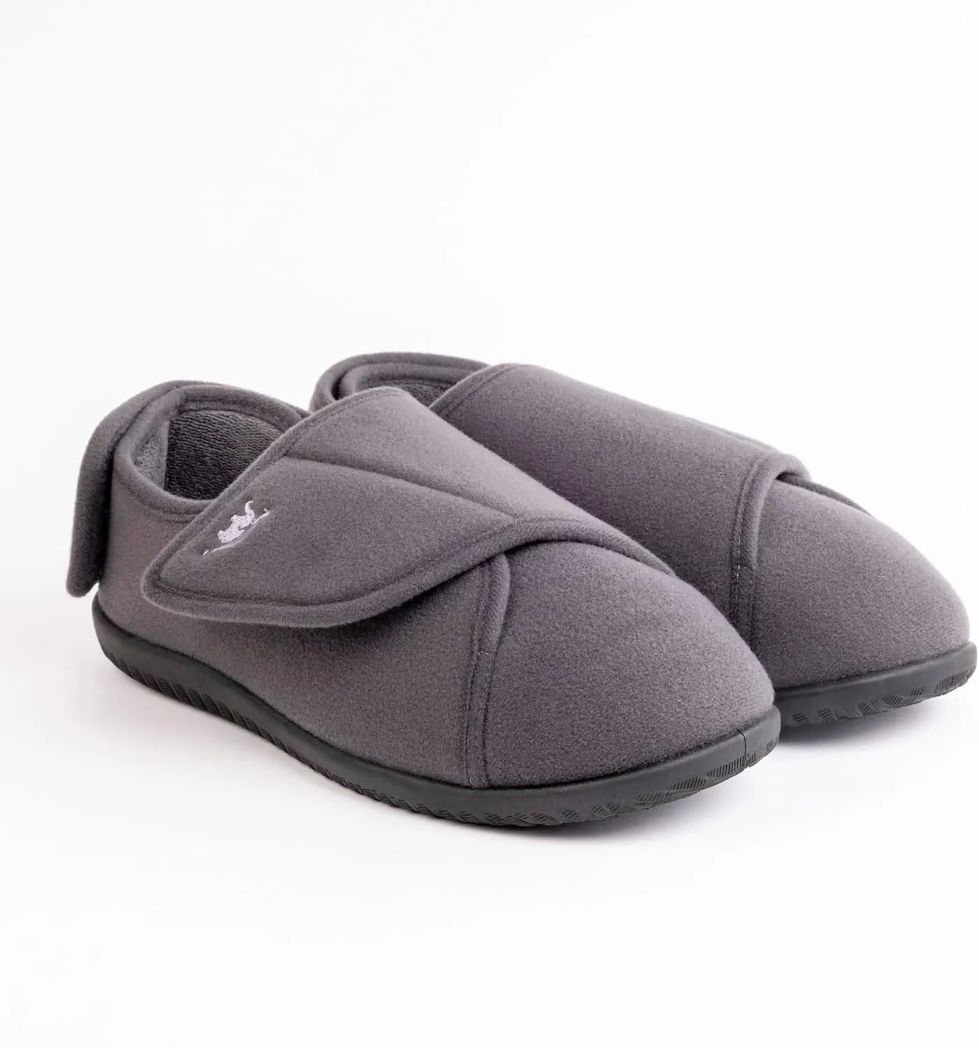 Men's Memory Foam Diabetic Slippers with Adjustable Closure, Extra Wide Comfy Warm Plush Fleece Arthritis Edema Swollen Diabetic House Shoes Machine Washable with Anti Slip Sole