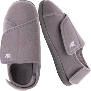 Men's Memory Foam Diabetic Slippers with Adjustable Closure, Extra Wide Comfy Warm Plush Fleece Arthritis Edema Swollen Diabetic House Shoes Machine Washable with Anti Slip Sole