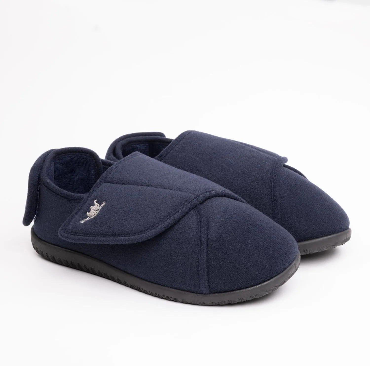 Men's Memory Foam Diabetic Slippers with Adjustable Closure, Extra Wide Comfy Warm Plush Fleece Arthritis Edema Swollen Diabetic House Shoes Machine Washable with Anti Slip Sole