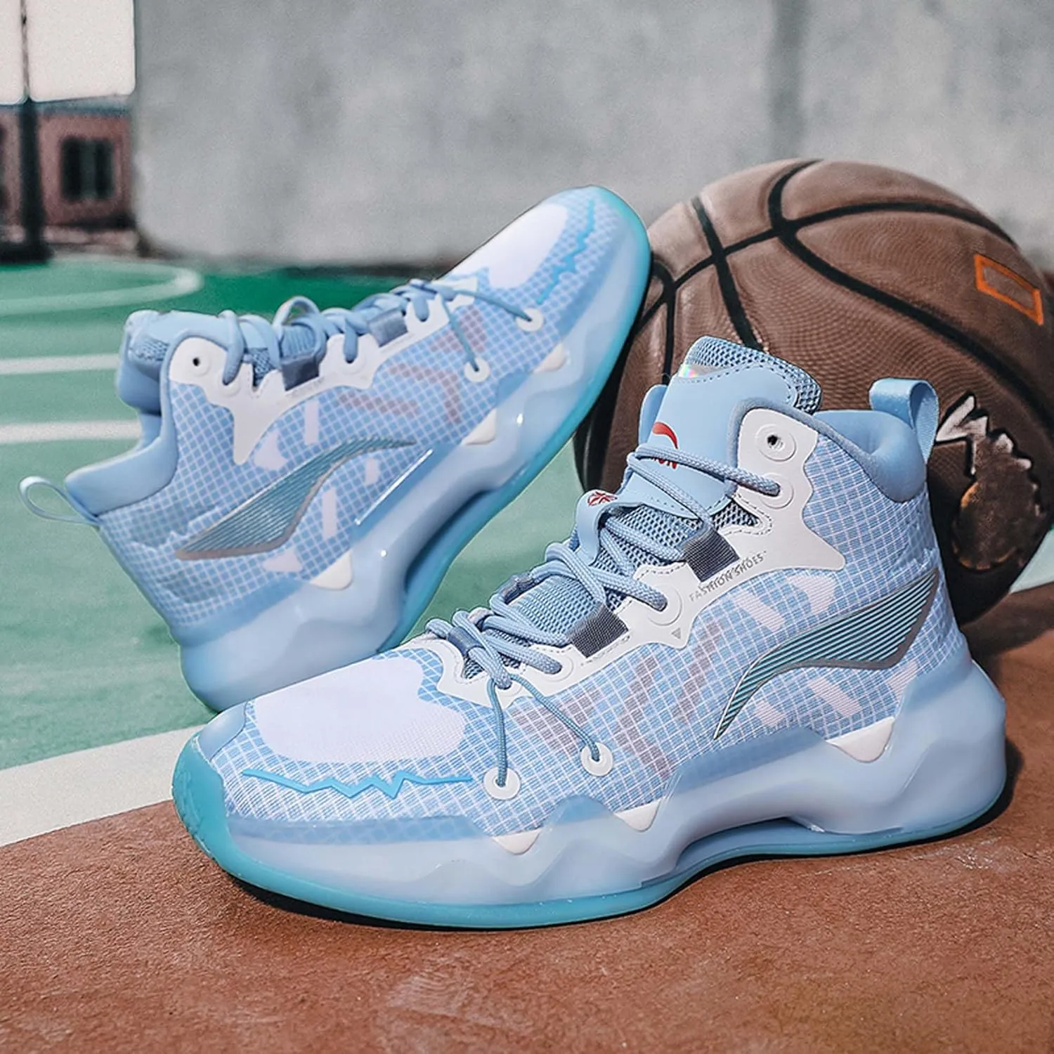 Men's Mesh Basketball Shoes,High Top Basketball Shoes for Men,Women's Breathable Running Shoes for Men,Comfortable Soft Anti-slip Wear-resistant Basketball Sneakers for Men,Combat Basketball Shoes