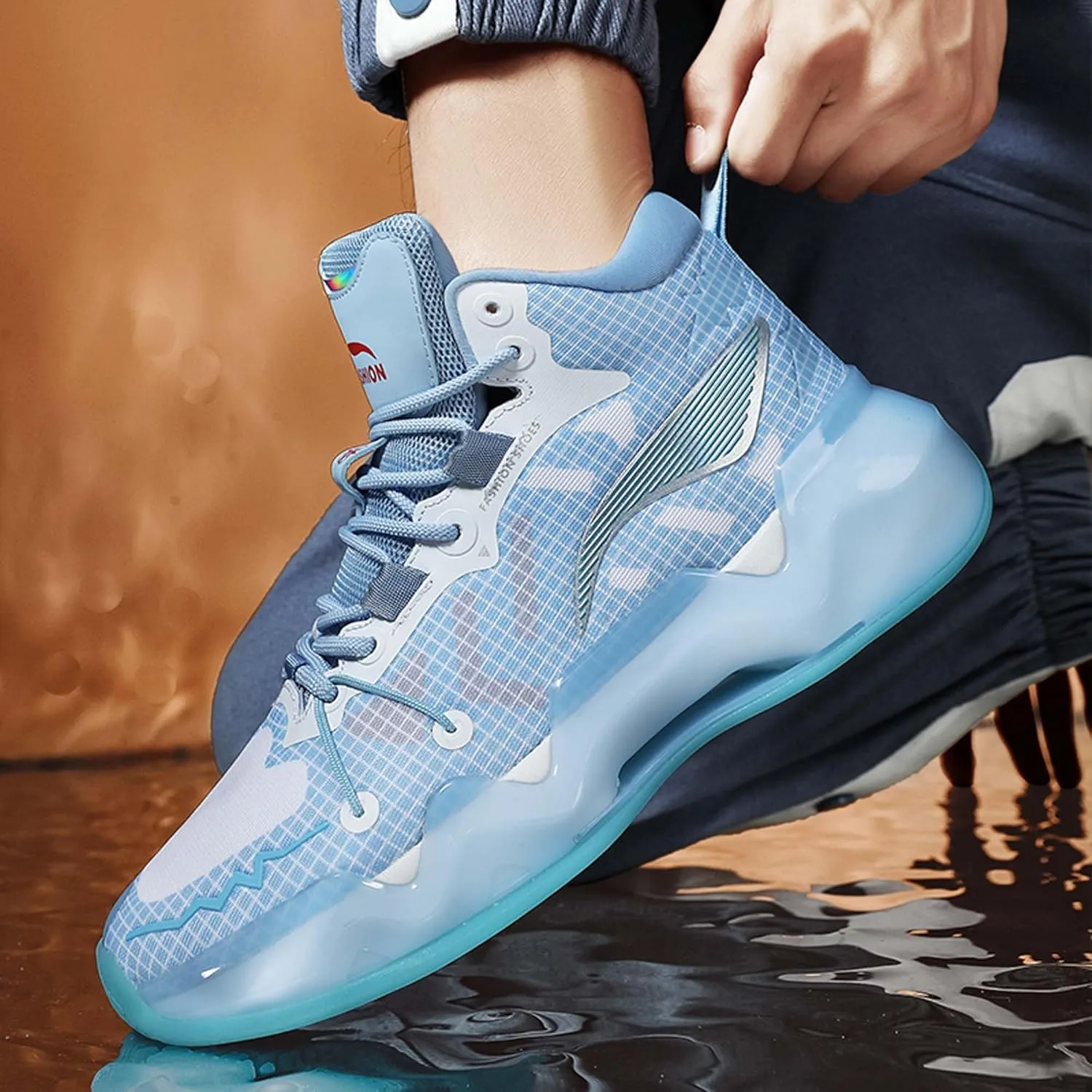 Men's Mesh Basketball Shoes,High Top Basketball Shoes for Men,Women's Breathable Running Shoes for Men,Comfortable Soft Anti-slip Wear-resistant Basketball Sneakers for Men,Combat Basketball Shoes