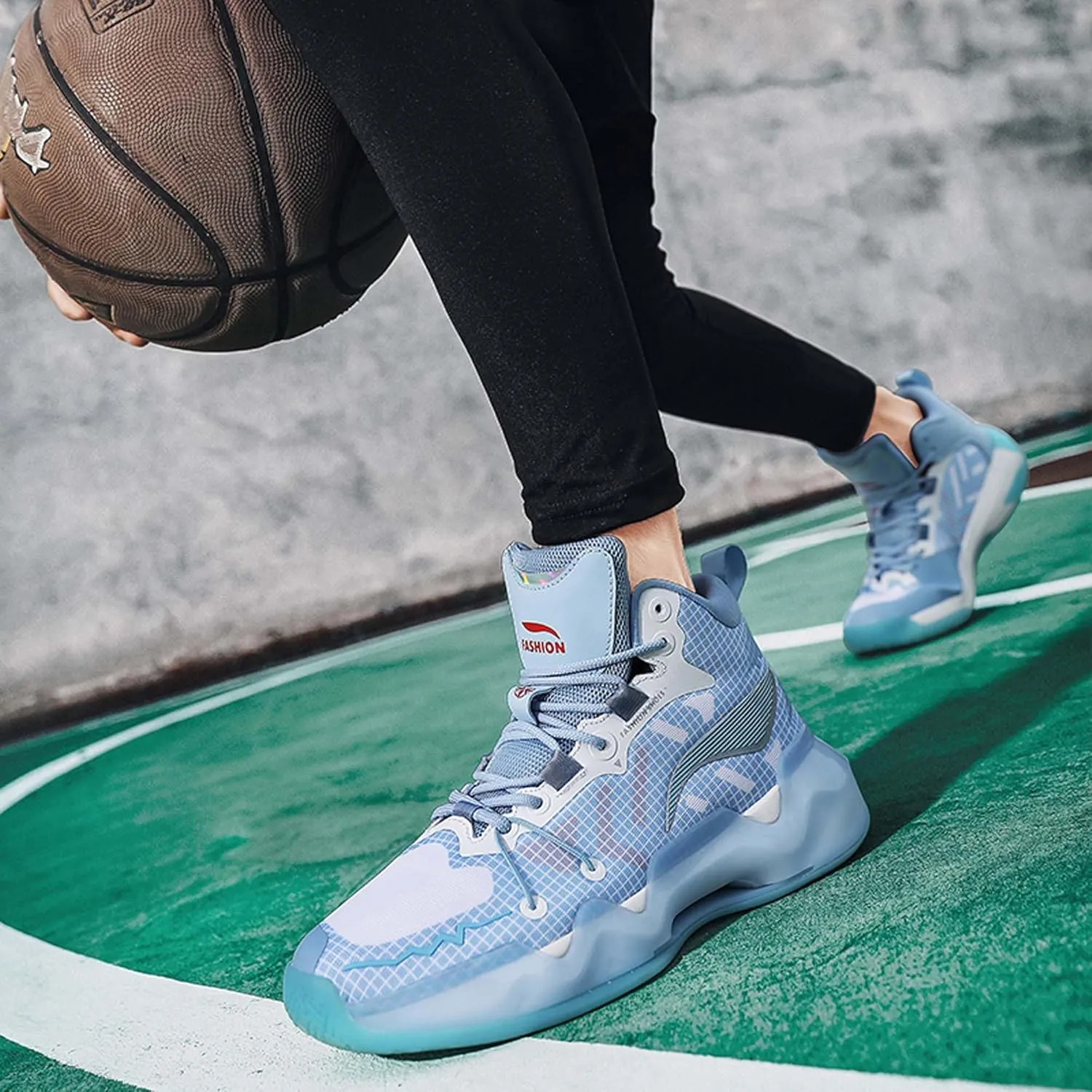 Men's Mesh Basketball Shoes,High Top Basketball Shoes for Men,Women's Breathable Running Shoes for Men,Comfortable Soft Anti-slip Wear-resistant Basketball Sneakers for Men,Combat Basketball Shoes