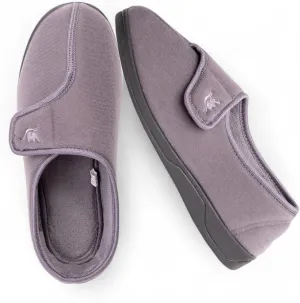 Men's Wide, Extra-Wide 80-D Memory Foam Adjustable Closure Slippers, Comfy Warm Plush Fleece Arthritis Edema Adjustable Closure House Shoes Breathable Machine Washable Indoor/Outdoor w/Anti Slip Sole