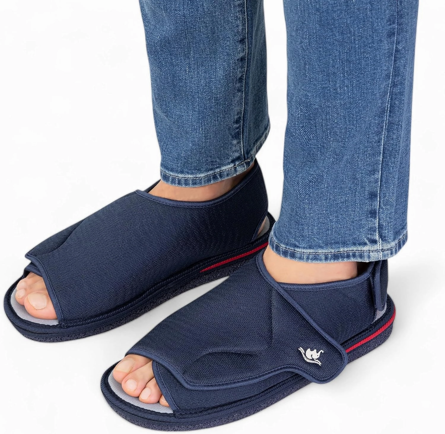 Mens Memory Foam Diabetic Slippers with Adjustable Closure, Extra Wide Comfy Warm Plush Fleece Arthritis Edema Swollen Diabetic House Shoes Machine Washable with Anti Slip Sole