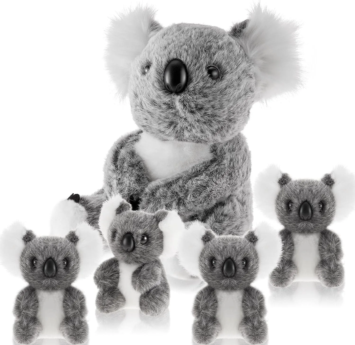 Meooeck 5 Pcs Koala Bear Stuffed Plush Animal Mum and Baby Koala Plush Toy Doll Toy Gift for Birthday Baby Shower Graduation Gift Party Decoration, 11.8 Inches and 5.5 inches