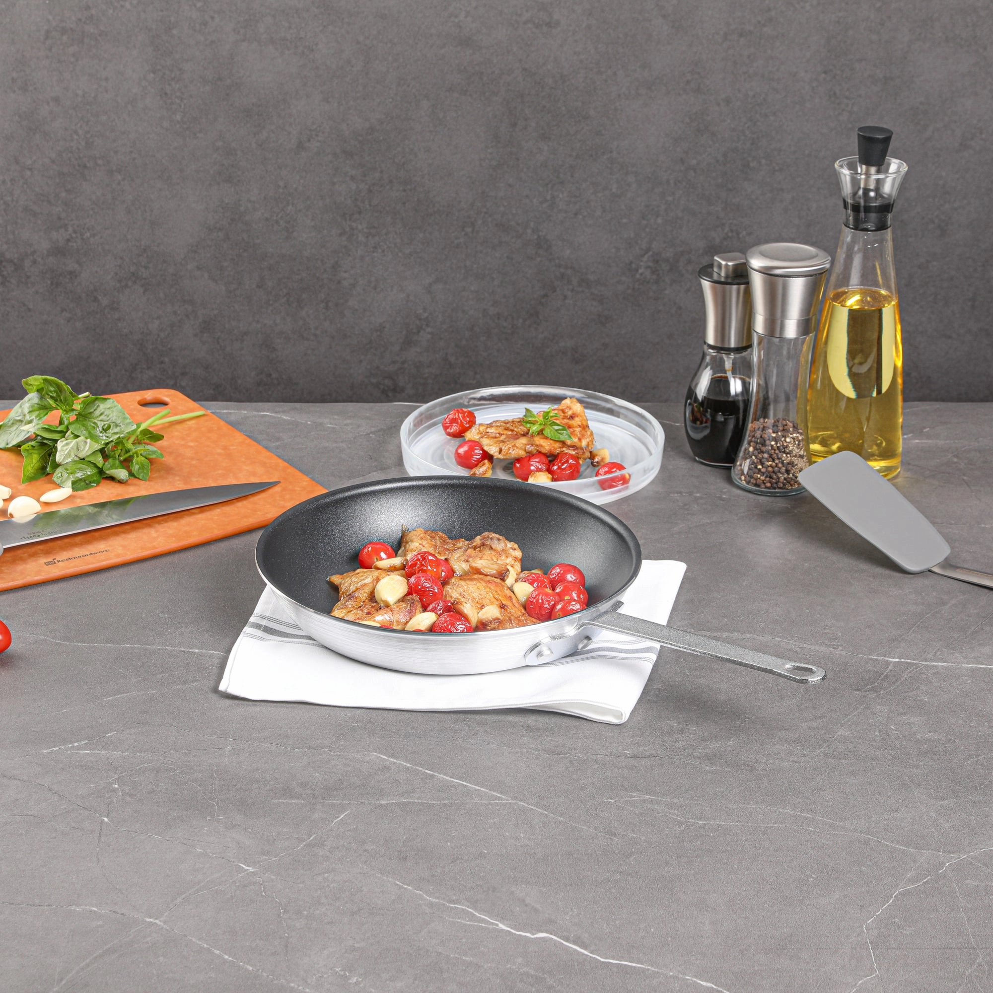 Met Lux Aluminum 10" Fry Pan - Non-Stick - 6 count box