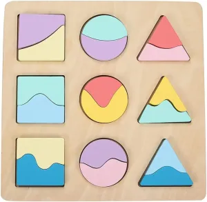 MEYOR Montessori Wooden Color Jigsaw Puzzle,Wooden Shape Puzzles, Early Educational Developmental Toy, Learning& Educational Toys for Toddlers 1-3 Years Old, Kids, Preschoolers,5.5'' L x 5.5'' W