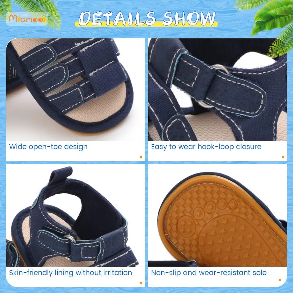 Miamooi Infant Baby Boys Girls Summer Beach Sandals Non Slip Soft Rubber Sole Toddler Outdoor Closed-Toe First Walker Shoes