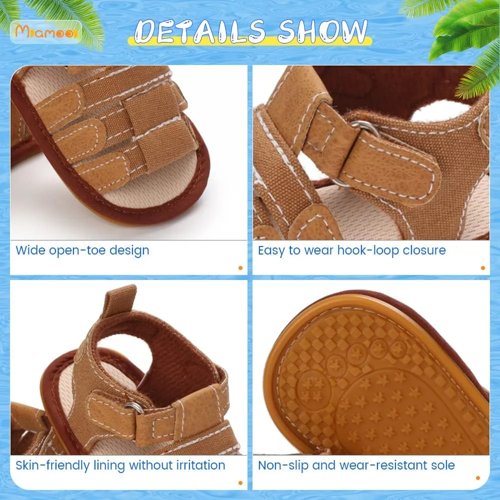 Miamooi Infant Baby Boys Girls Summer Beach Sandals Non Slip Soft Rubber Sole Toddler Outdoor Closed-Toe First Walker Shoes