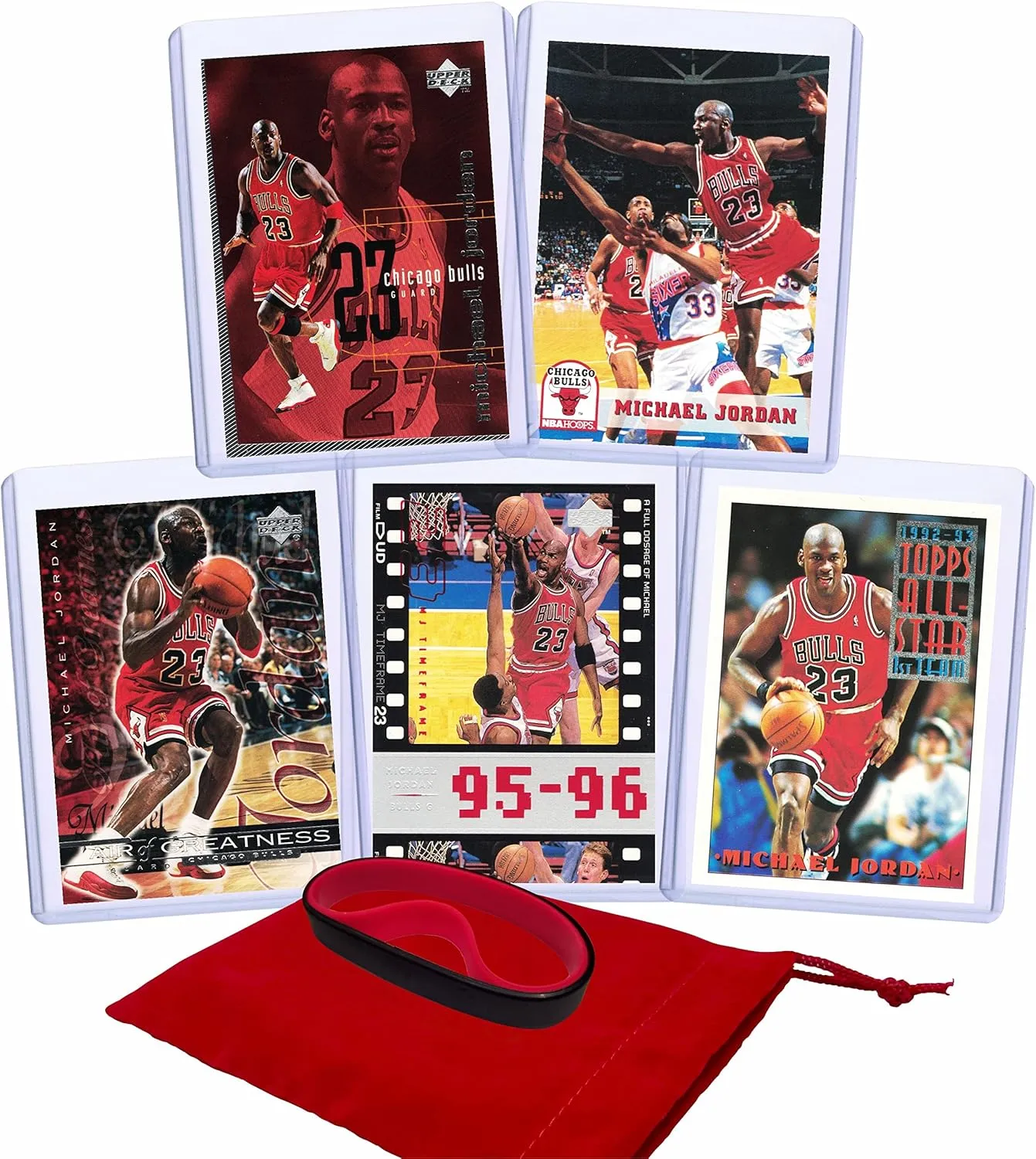 Michael Jordan MJ (5) Assorted Basketball Cards Bundle - Chicago Bulls Trading Cards - MVP # 23