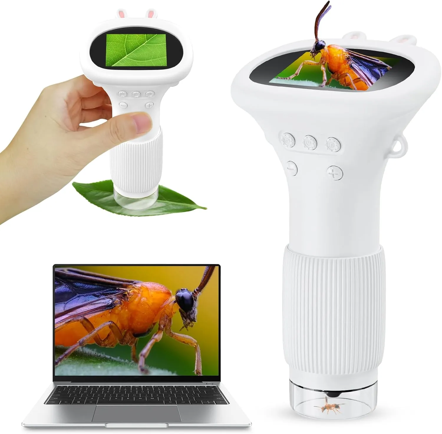 Microscope for Kids, Pocket Microscope with 2'' Inch Screen - 200x Zoom Mini Handheld Microscope Camera, Christmas Birthday Gifts for Age 3 4 5 6 7 8 9 10 11 12 Girls Boys