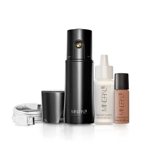 MINERAL AIR Complexion   Blush Kit - 6 Piece, Infused AirMist Foundation Makeup Spray - Includes Primer, Concealer, Hydrator and Pigment - Paraben and Talc Free, Cruelty-free, Amber