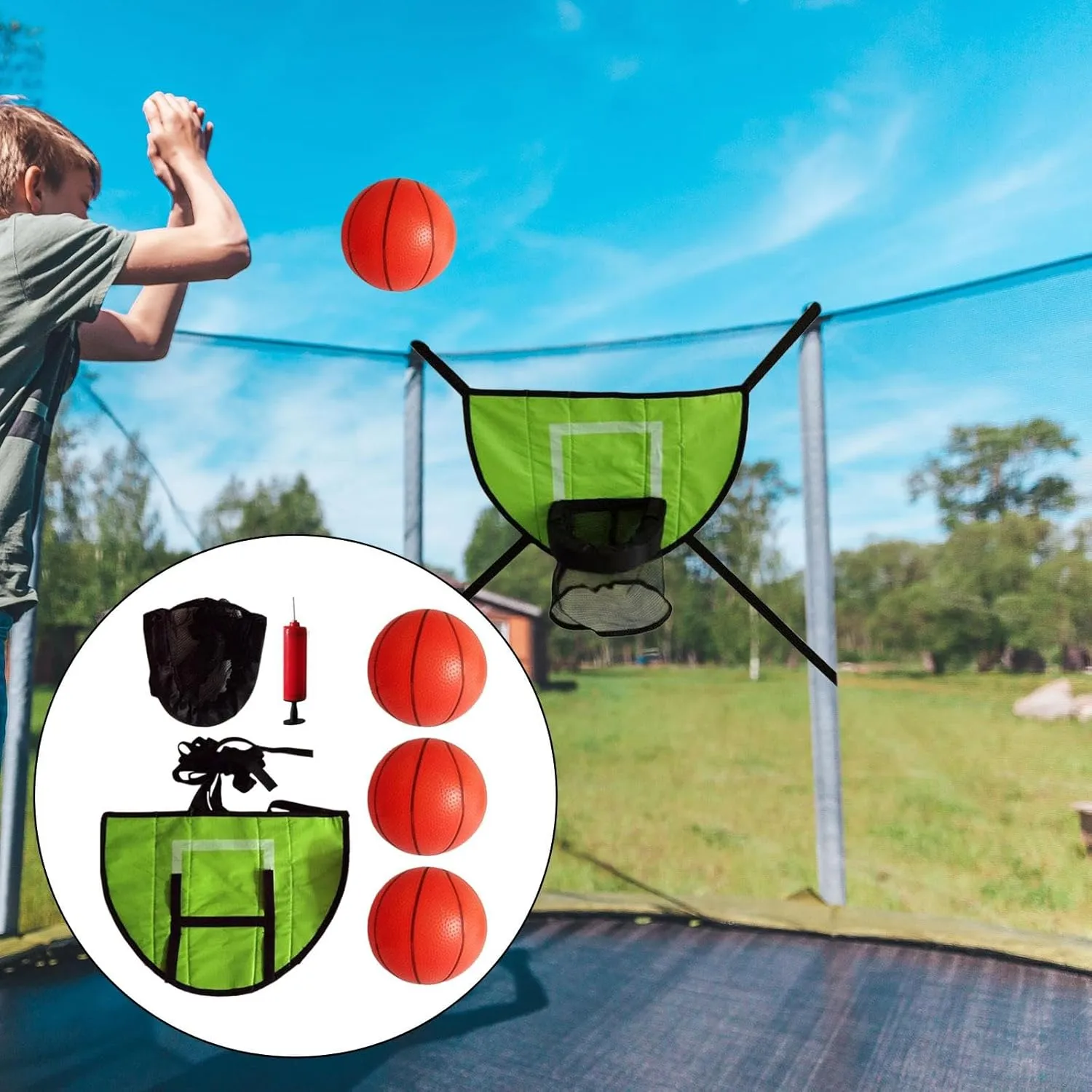 Mini Basketball Hoop for Trampoline, Universal Lightweight Backboard for Kids and Adults, Trampoline Accessories, Basketball Stand