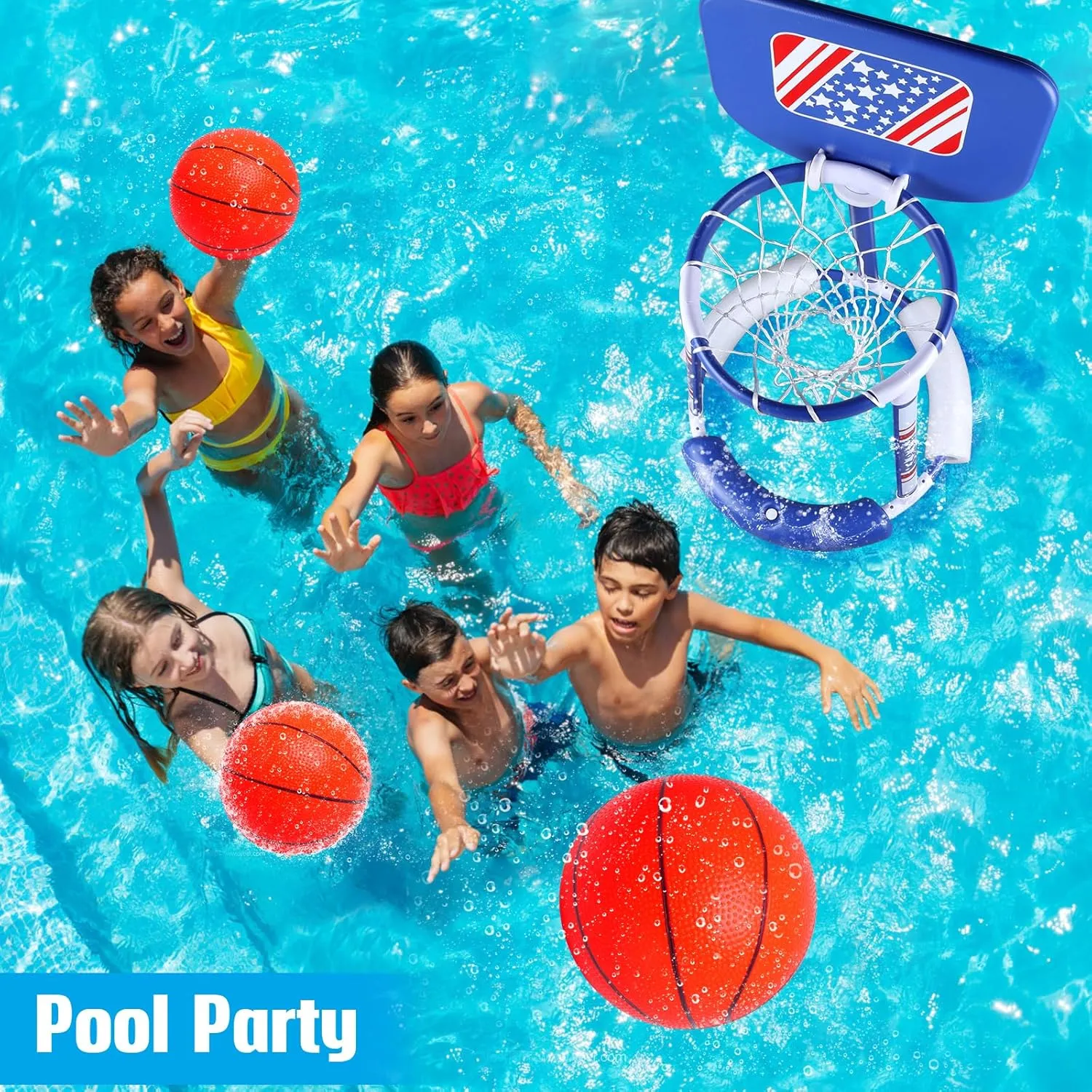 Mini Basketball Replacement 8.5 Inch Pool Basketballs Ball Hoop Indoor Outdoor Toy, Fits All Standard Swimming Pool Basketball Hoop Pool Game Toy Water Games
