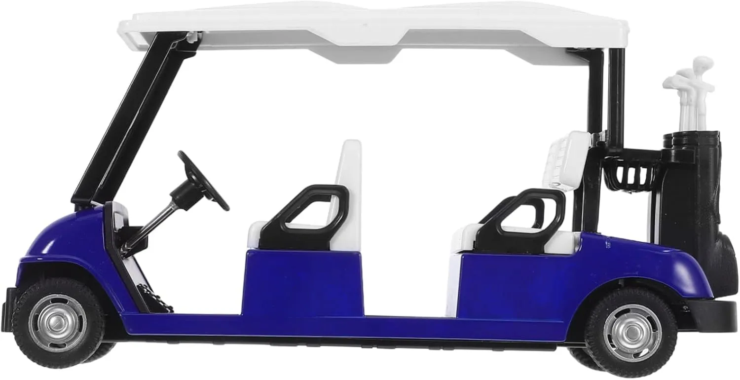Mini Diecast Golf Cart Model Pullback Action for Adults Realistic Design Golf Cart Decoration for Parties Office Desks and Playtime Fun