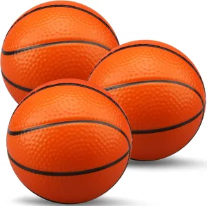 Mini Foam Basketball Replacement Ball for Indoor Hoop, Orange Silent Soft Squeeze Stress Ball Quiet Bouncy Toy for Kids Toddler, Beach Pool Indoor Outdoor