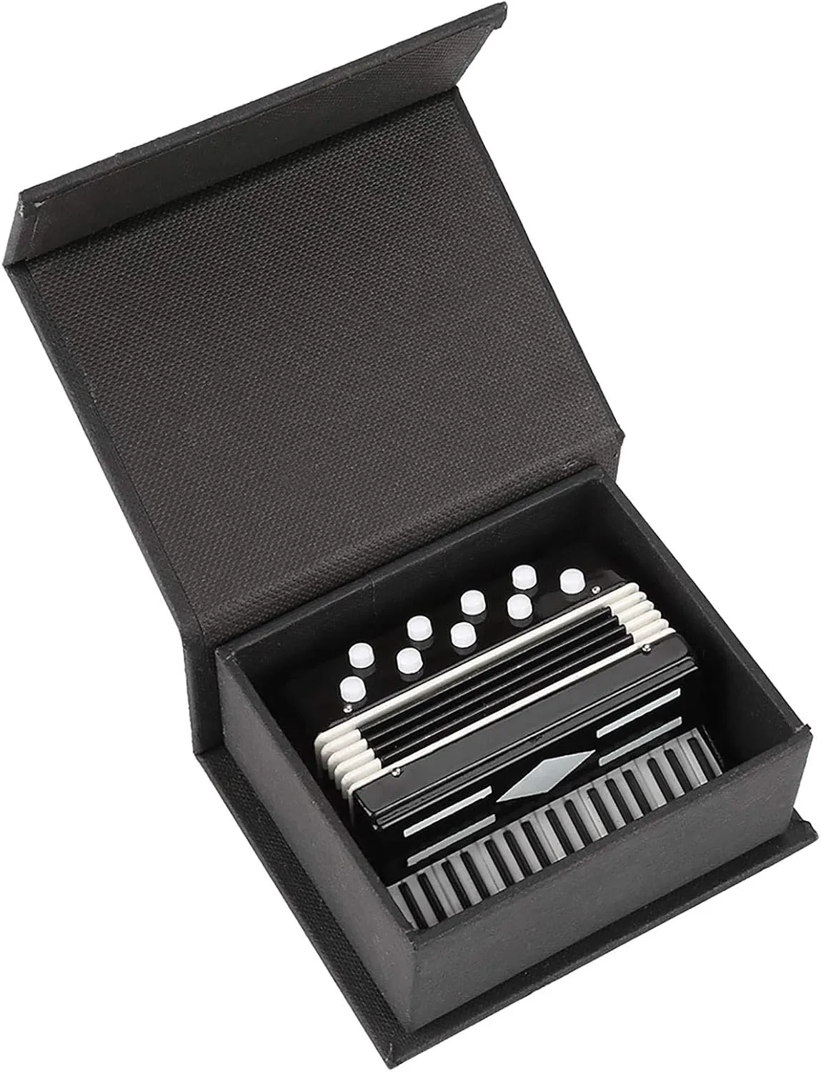 Miniature Accordion Model Display Dollhouse Musical Instrument Metal Plastic Replica Collectible Small Craft Ornaments Home Decoration Educational Building Model Kit for Coffee Bookshop House