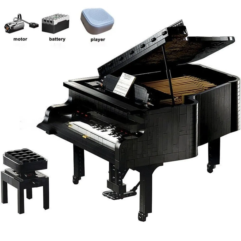 MOC  Compatible  Grand Piano Compatible with 21323 Model Bricks Set Electric Musical Instrument Building Blocks toys Kids
