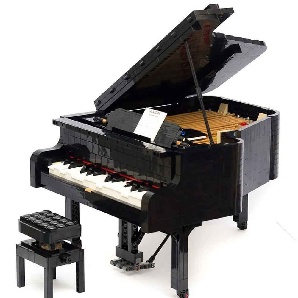 MOC  Compatible  Grand Piano Compatible with 21323 Model Bricks Set Electric Musical Instrument Building Blocks toys Kids